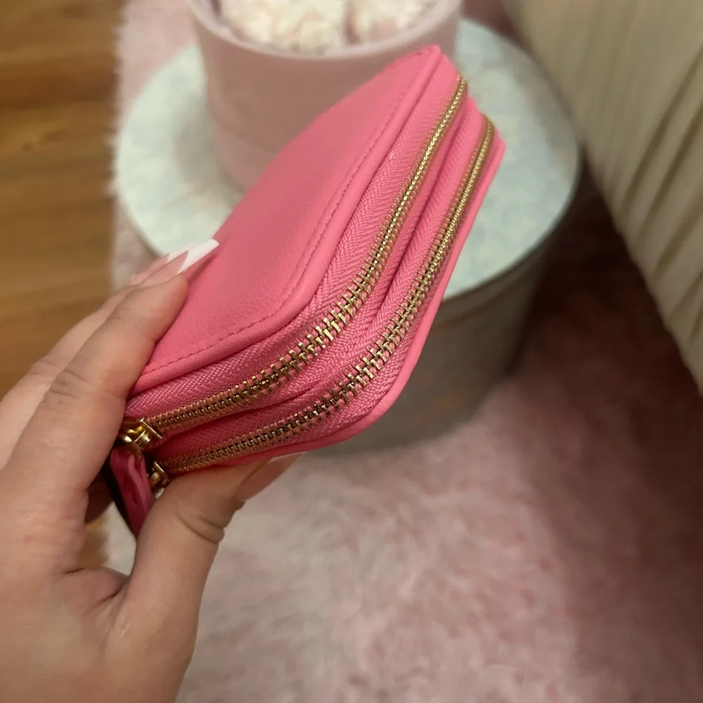 Juicy couture pink diamond/pink lemonade wing double medium zip around wallet - Picture 3 of 3
